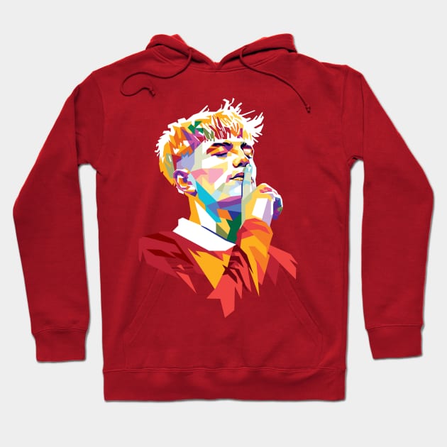 Alejandro Garnacho Portrait Pop Art Hoodie by RJWLTG